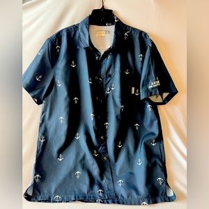 ARUBA "One Happy Island" Men's Performance Short Sleeve Button Up Fishing Shirt